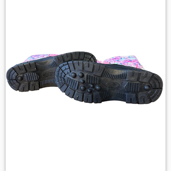 Girls unicorn winter waterproof boots pink size EU 35 US 5 adjustable straps - Picture 5 of 7